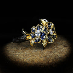 Felistly Jewelry: Luxury Elegant Women's Floral Colorful Zircon Statement Ring for Party Jewelry Accessories
