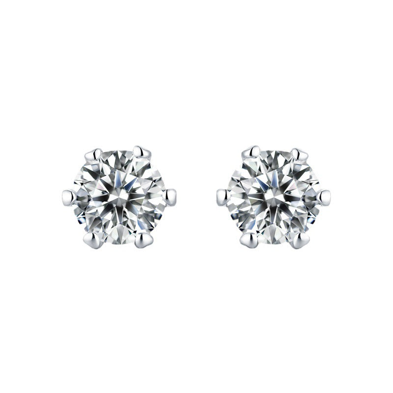1 Carat Moissanite Drop Earrings – 925 Silver Princess Stud for Women (Minimalist Elegance)（副本）