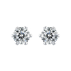 1 Carat Moissanite Drop Earrings – 925 Silver Princess Stud for Women (Minimalist Elegance)（副本）