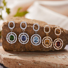 Luxury S925 Sterling Silver 18K Gold-Plated Natural Gemstone Earrings – Exclusive Minimalist Jewelry