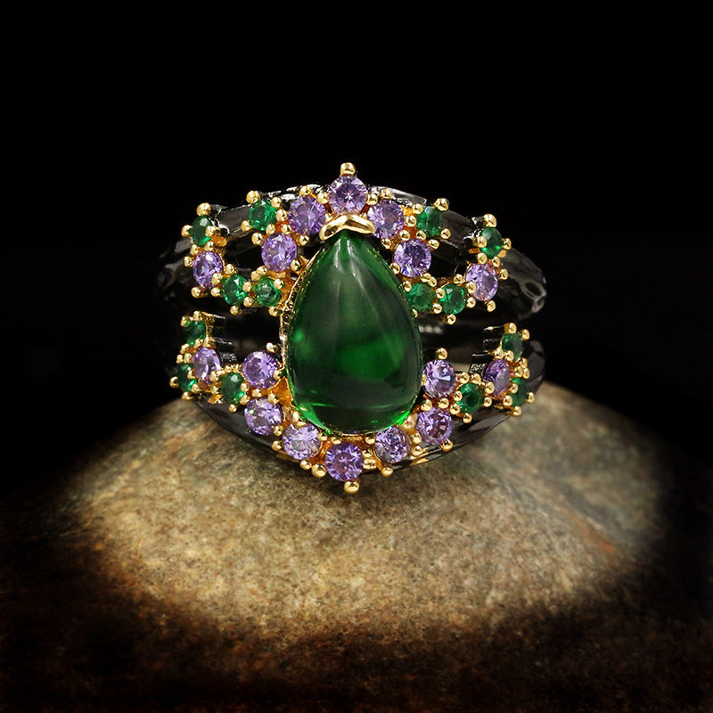 Felistly Jewelry: Designer Set Italian Craftsmanship Handmade Jewelry French Vintage Romantic Royal Style Ring Earrings Pendant Suite