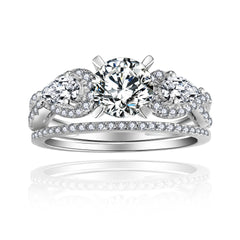 engagement rings for women | 2ct Marquise Moissanite Ring - 925 Silver with Platinum Plating