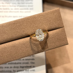 Felistly Jewelry: 3 Carat Classic Pigeon Egg Moissanite 925 Silver Platinum-Plated Engagement Ring