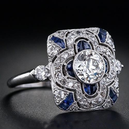 Felistly Jewelry: Sapphire Ring for Women, Premium European & American Jewelry, Engagement Ring, White Gold Plated, Luxury Gift