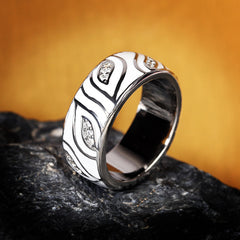 Felistly Jewelry: Creative New Angel Eye Ring for Women, Handmade Enamel Statement Ring