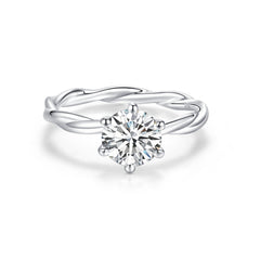 engagement rings for women | Elegant 1ct D Moissanite Ring - 925 Silver Rhodium Vine Setting for Women |moissanite vintage rings