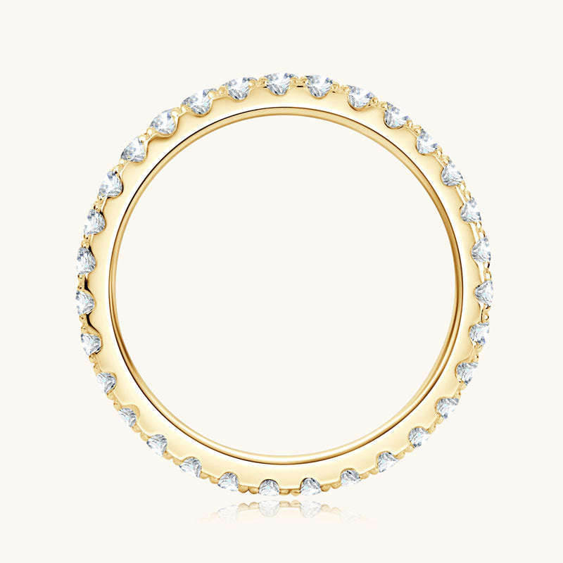 Felistly Jewelry Moissanite  Full Eternity Thin Wedding Band For Women