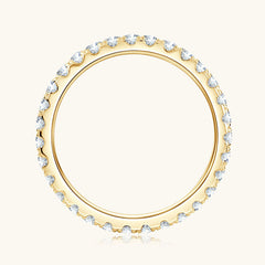 Felistly Jewelry Moissanite  Full Eternity Thin Wedding Band For Women