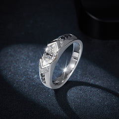 Unique 1ct Marquise Moissanite Ring - 5x10mm Elongated Cut in Platinum Plated 925 Silver