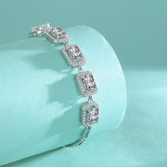 4ct Radiant Cut Moissanite Tennis Bracelet - 925 Silver Icy Hip-Hop Bling for Women