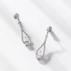 1.4ct Viral Moissanite Drop Earrings – 925 Silver Minimalist Statement Jewelry for Women
