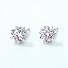 Snowflake Moissanite Studs - 925 Silver Everyday Jewelry (Birthday/Christmas Gift)