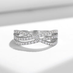 wedding bands for women moissanite| Viral 0.5ct D Moissanite Ring - Rhodium Cross Openwork Design for Women