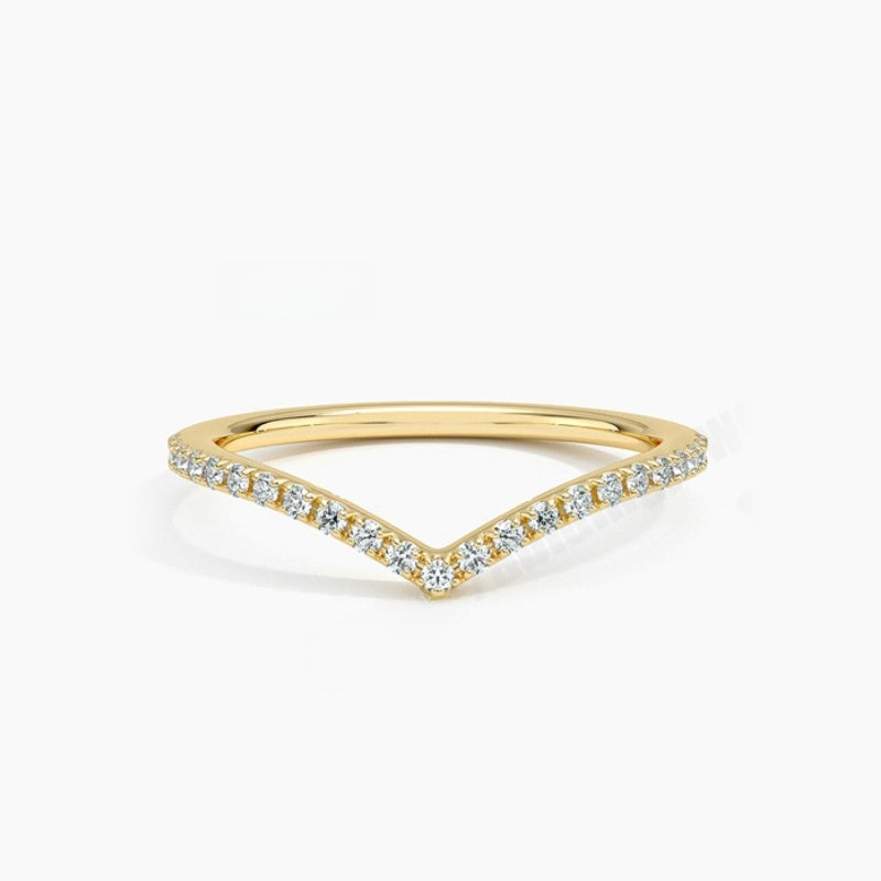 Felistly Jewelry:French Holiday Collection - Stackable S925 Gold Plated Moissanite Rings (Dainty Unisex Set)