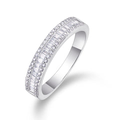 wedding bands for women moissanite  Precious Moments Platinum-Plated Moissanite Ring - 925 Silver Anniversary Jewelry