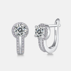 Women's 4-Prong Moissanite Stud Earrings - 925 Silver Minimalist Everyday Jewelry