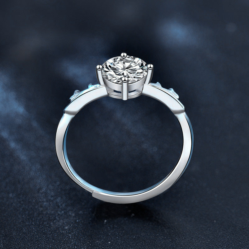 wedding bands for women moissanite Platinum-Plated Moissanite Deer Ring – 925 Silver Romantic Jewelry