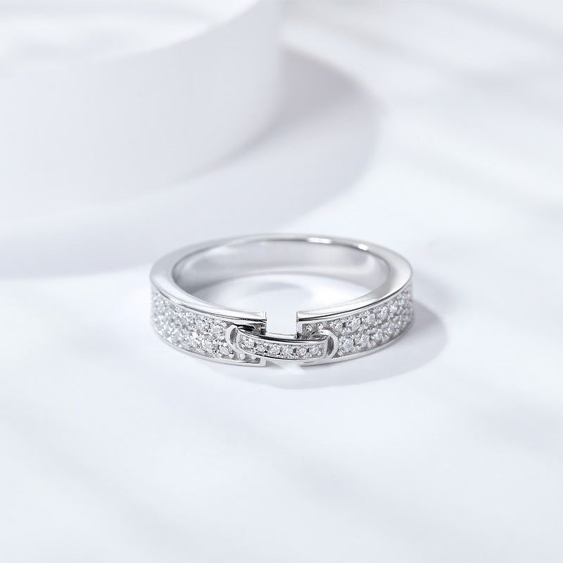 His & Hers Moissanite Wedding Rings – Platinum Over Sterling Silver Minimalist Bands