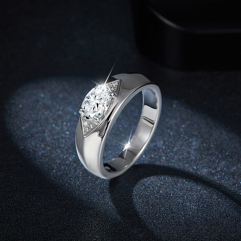 engagement rings for women 5*7mm Oval Moissanite Ring – 1ct D Color 925 Silver Unisex Jewelry, Perfect Valentine’s Gift | moissanite vintage rings