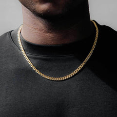 Felistly Jewelry Hip Hop Titanium Steel Cuban Link Chain for Men – 18K Gold Plated Secure Lobster Clasp Anti-Tarnish Trendy Necklace