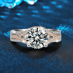 2ct True Love Intertwined Series Moissanite Ring – 925 Sterling Silver Platinum-Plated-engagement rings for women