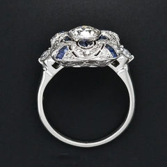 Felistly Jewelry: Sapphire Ring for Women, Premium European & American Jewelry, Engagement Ring, White Gold Plated, Luxury Gift