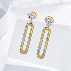 S925 Sterling Silver Cubic Zirconia Huggie Hoop Earrings, Trendy Light Luxury Elegant Earrings for Women