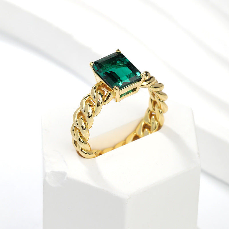 Felistly Jewelry: 3 carat moissanite emerald cut ring | 18K Gold Plated Sterling Silver | Ethical Contemporary Jewelry|engagement rings for women