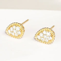 Minimalist S925 Sterling Silver Moissanite Stud Earrings for Women / Fashionable 18K Gold Teardrop Earrings New Arrival