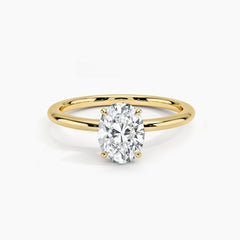 Felistly Jewelry: Minimalist 1ct Round Moissanite Solitaire Engagement Ring in S925 Silver 18k Gold Plated (Dainty Waterdrop Design)