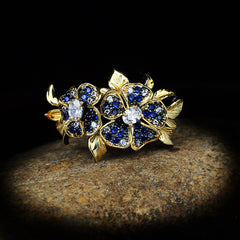 Felistly Jewelry: Luxury Elegant Women's Floral Colorful Zircon Statement Ring for Party Jewelry Accessories