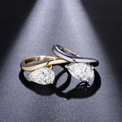 Felistly Jewelry: Unique Design Bestseller 3ct (7x11mm) Moissanite S925 Silver 18k Gold Plated Ring for Women