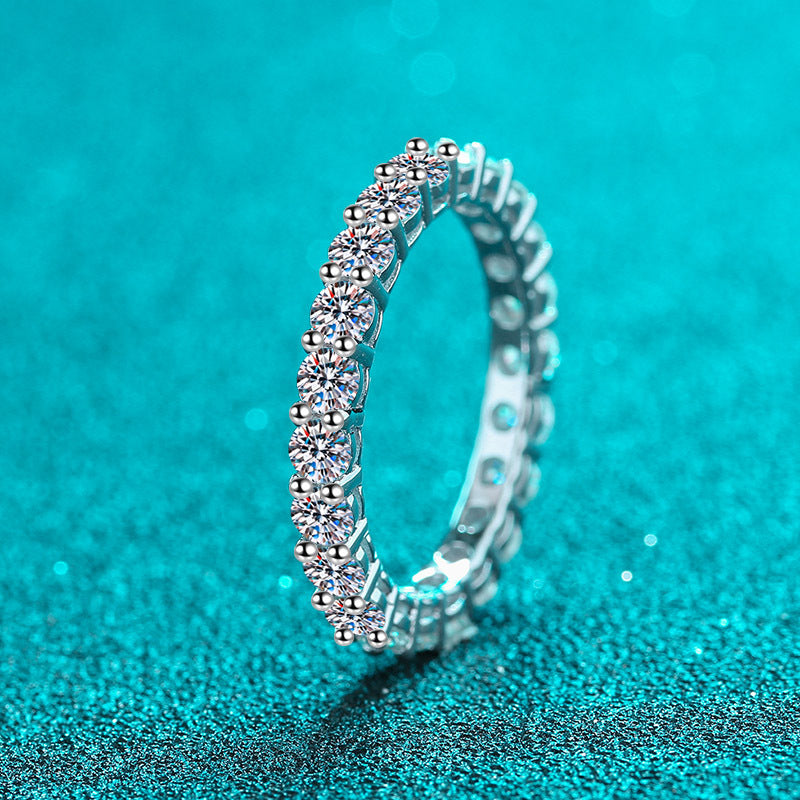 Felistly Jewelry Moissanite 2.5 Ct Round Cut Full Wedding Band for Women