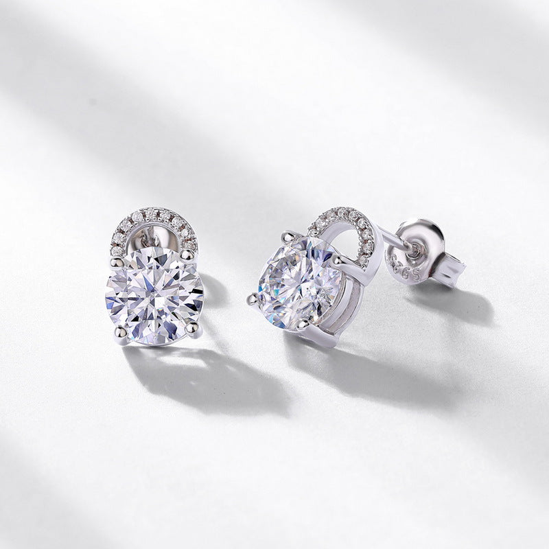 3ct Moissanite & Colored Gem Stud Earrings - 925 Silver Premium Everyday Jewelry