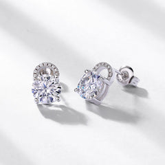 3ct Moissanite & Colored Gem Stud Earrings - 925 Silver Premium Everyday Jewelry
