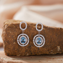 Luxury S925 Sterling Silver 18K Gold-Plated Natural Gemstone Earrings – Exclusive Minimalist Jewelry