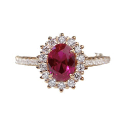 Felistly Jewelry: Pigeon Blood Ruby Cocktail Ring for Women - S925 Sterling Silver & 18K Gold Red Gemstone Diamond Ring, Fashion Minimalist Stackable Band