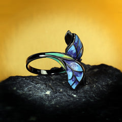 Felistly Jewelry: Enamel Color Ring, Cloisonné Craft Butterfly Flower Diamond Inlay Ring for Women