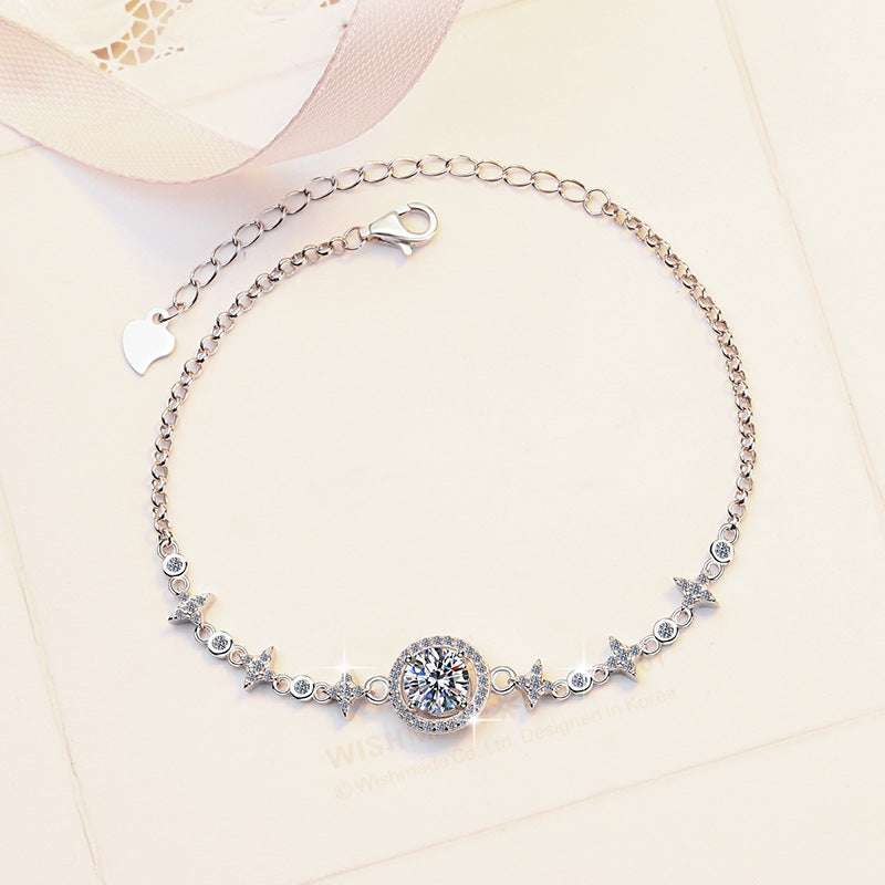 Felistly Jewelry: Adjustable Moissanite Bead Bracelet - 925 Silver Minimalist Jewelry for Women