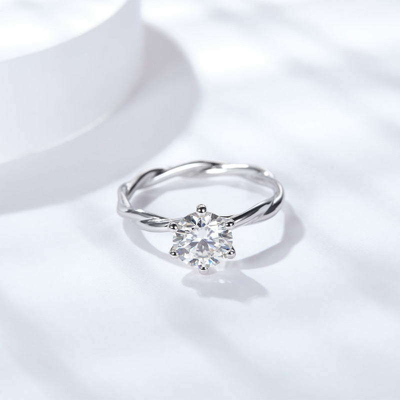 engagement rings for women | Elegant 1ct D Moissanite Ring - 925 Silver Rhodium Vine Setting for Women |moissanite vintage rings