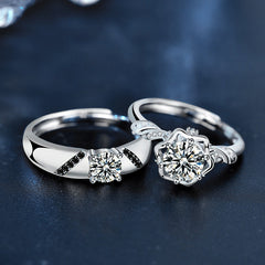 His & Hers Wedding Bands – 1ct Moissanite 925 Silver Platinum-Plated Rings