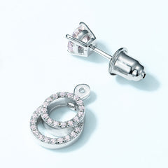 1ct Moissanite Double Hoop Earrings - 925 Silver Face-Framing Jewelry for Women