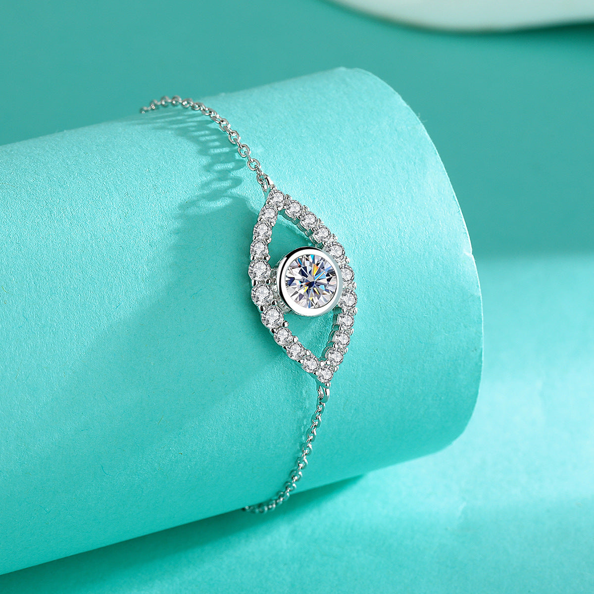Felistly Jewelry: Evil Eye Protection Bracelet - 925 Silver Minimalist Moissanite Jewelry for Women