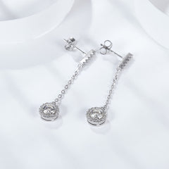 1 Carat Moissanite Drop Earrings – 925 Silver Princess Stud for Women (Minimalist Elegance)