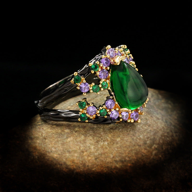Felistly Jewelry: Designer Set Italian Craftsmanship Handmade Jewelry French Vintage Romantic Royal Style Ring Earrings Pendant Suite