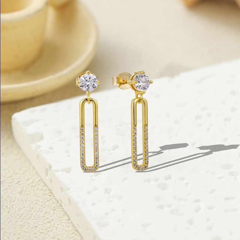 S925 Sterling Silver Cubic Zirconia Huggie Hoop Earrings, Trendy Light Luxury Elegant Earrings for Women