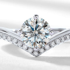 engagement rings for women | Royal 1ct Moissanite Crown Ring - Platinum Plated 925 Silver Statement Piece | moissanite vintage rings