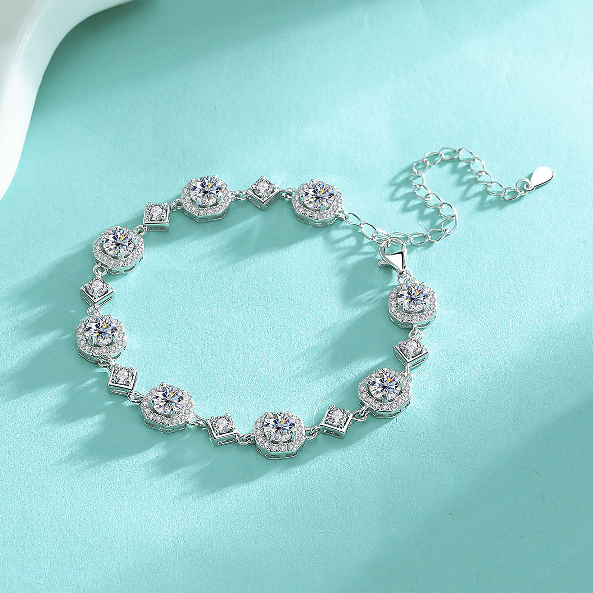 Felistly Jewelry: Square Moissanite Bracelet - 925 Silver Bestseller Stackable Jewelry for Women