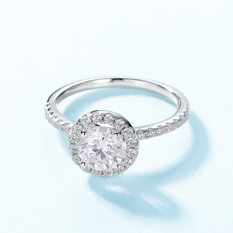 engagement rings for women | 1ct Classic Moissanite Ring - Platinum Plated 925 Silver|vintage inspired moissanite engagement rings
