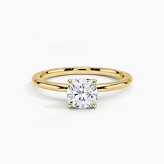 Felistly Jewelry: Minimalist 1ct Round Moissanite Solitaire Engagement Ring in S925 Silver 18k Gold Plated (Dainty Waterdrop Design)
